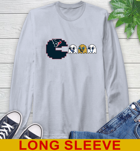 Houston Texans NFL Football Pac Man Champion Long Sleeve T-Shirt 6