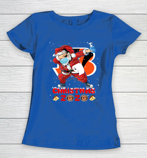 Cincinnati Bengals Funny Santa Claus Dabbing Christmas 2020 NFL Women's T-Shirt 8
