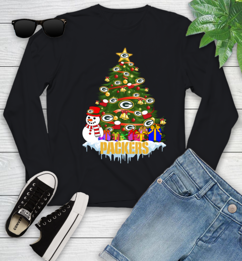 Green Bay Packers Merry Christmas NFL Football Sports Youth Long Sleeve 2