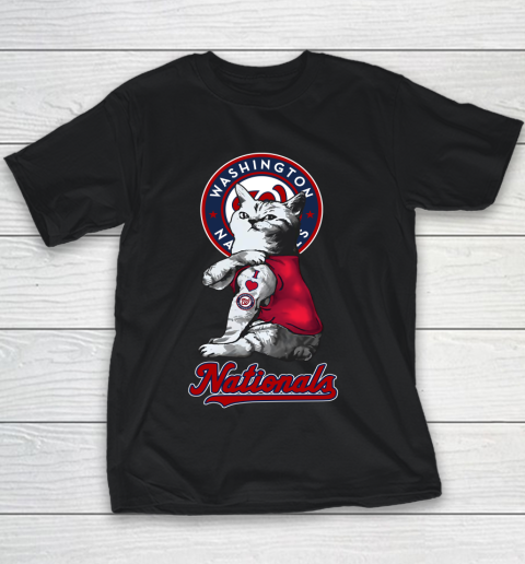 MLB Baseball My Cat Loves Washington Nationals Youth T-Shirt