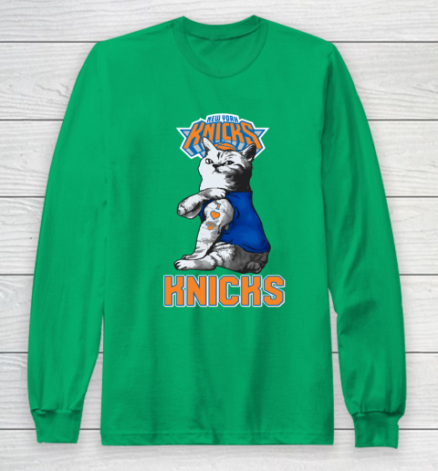 NBA Basketball My Cat Loves New York Knicks Long Sleeve T-Shirt 4