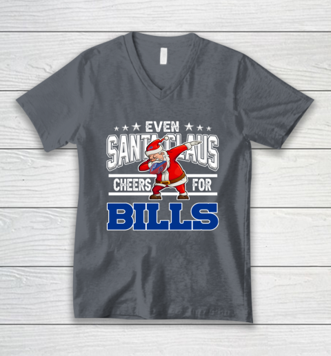 Buffalo Bills Even Santa Claus Cheers For Christmas NFL V-Neck T-Shirt 4