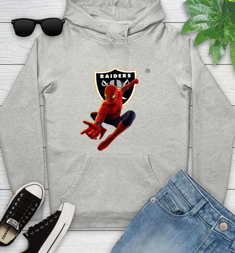 NFL Spider Man Avengers Endgame Football Oakland Raiders Youth Hoodie