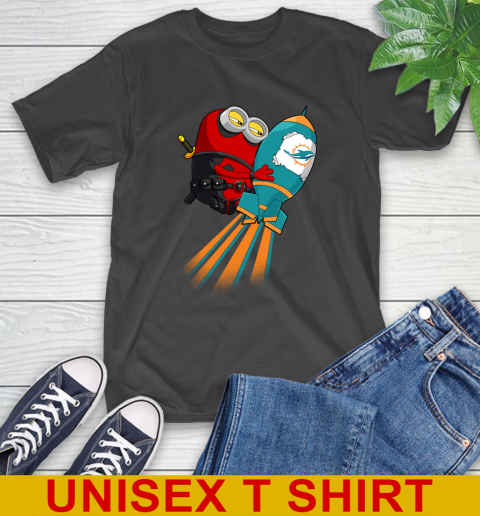 NFL Football Miami Dolphins Deadpool Minion Marvel Shirt T-Shirt