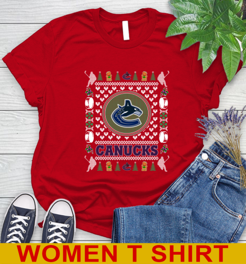 Vancouver Canucks Merry Christmas NHL Hockey Loyal Fan Women's T-Shirt 11