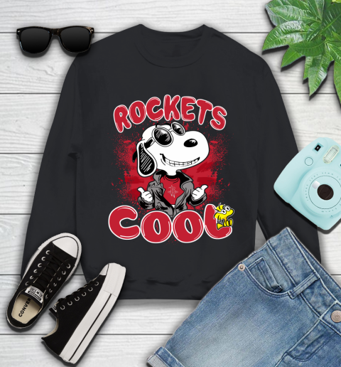 NBA Basketball Houston Rockets Cool Snoopy Shirt Youth Sweatshirt