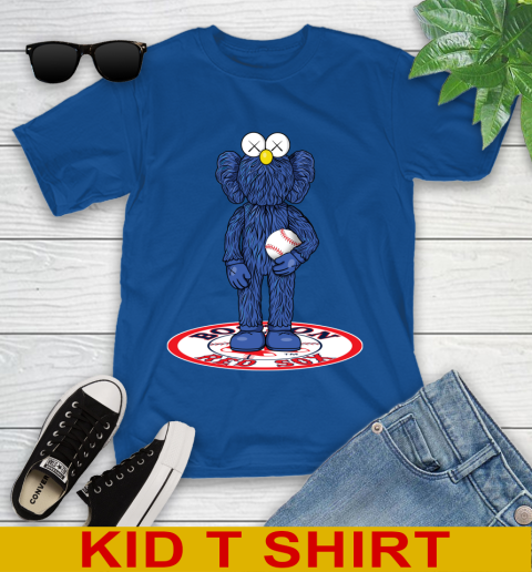 MLB Baseball Boston Red Sox Kaws Bff Blue Figure Shirt Youth T-Shirt 9