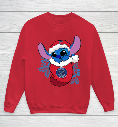 St.Louis Blues Christmas Stitch In The Sock Funny Disney NHL Youth Sweatshirt 9
