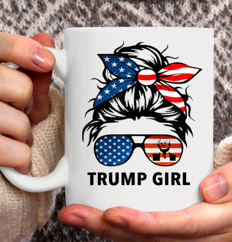 Trump Girl American Flag Glass Ceramic Mug 11oz