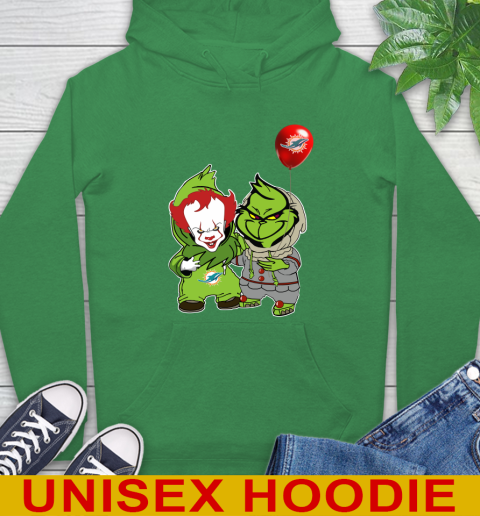 Miami Dolphins Baby Pennywise Grinch Christmas NFL Football Hoodie 8
