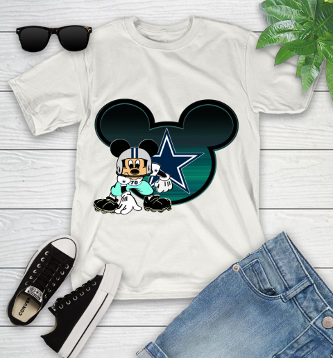 NFL Dallas Cowboys Mickey Mouse Disney Football T Shirt Youth T-Shirt 13