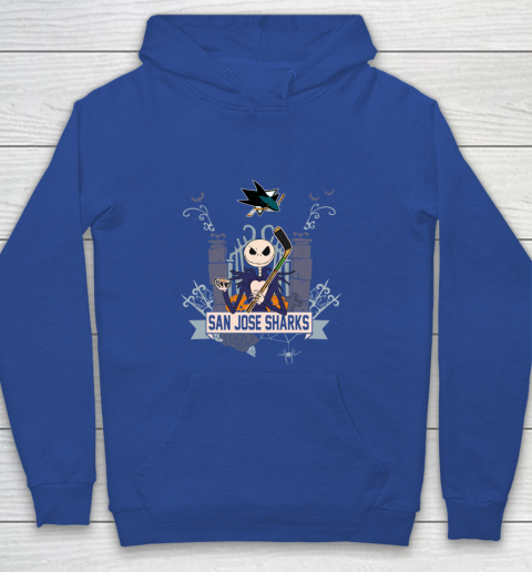 NHL San Jose Sharks Hockey Jack Skellington Halloween Youth Hoodie 6