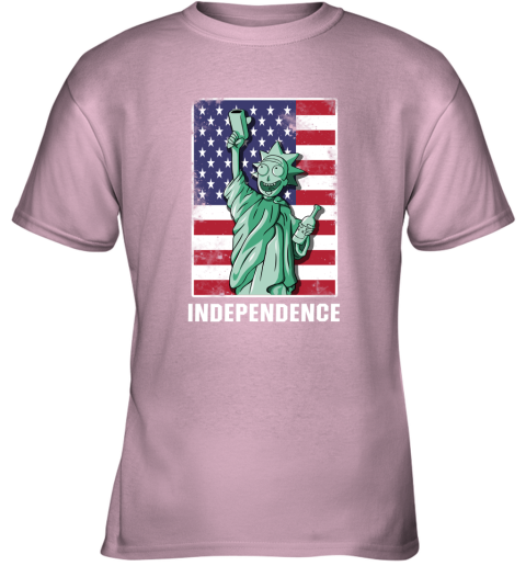 hn9l rick and morty statue of liberty independence day 4th of july shirts youth t shirt 26 front light pink