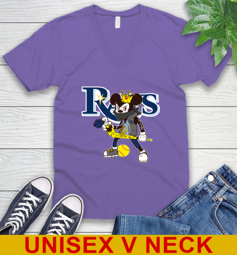 Tampa Bay Rays MLB Baseball Mickey Peace Sign Sports V-Neck T-Shirt 9