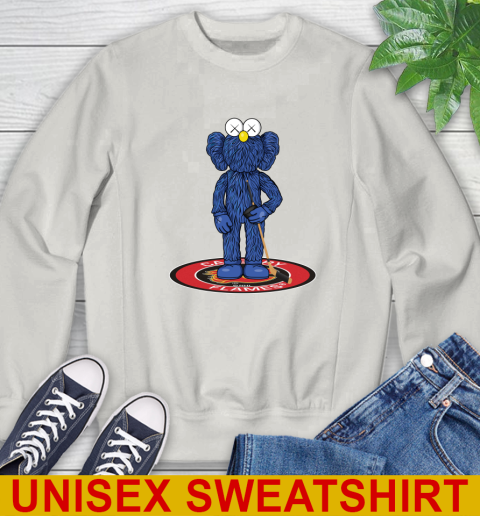NHL Hockey Calgary Flames Kaws Bff Blue Figure Shirt Sweatshirt 12