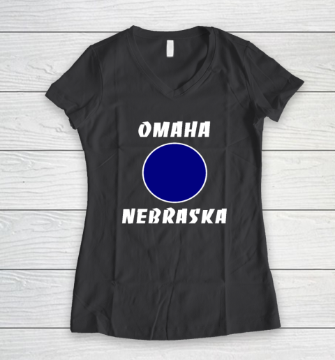 Nebraska Blue Dot Democratic 2nd District Omaha Women's V-Neck T-Shirt 4
