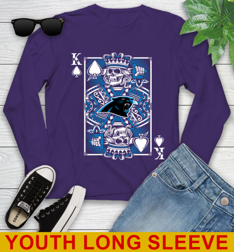 Carolina Panthers NFL Football The King Of Spades Death Cards Shirt Youth Long Sleeve 4