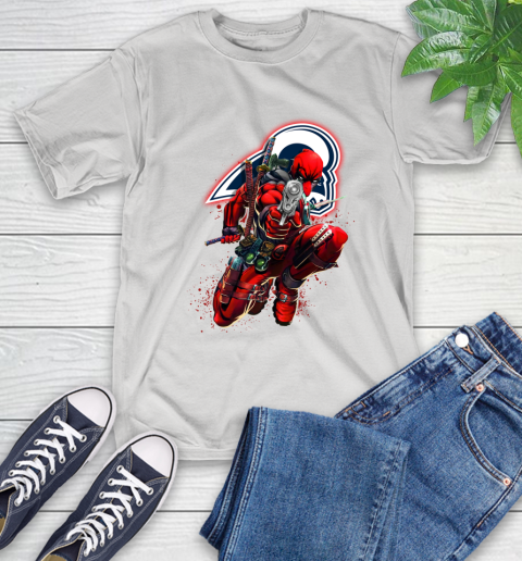 NFL Deadpool Marvel Comics Sports Football Los Angeles Rams T-Shirt