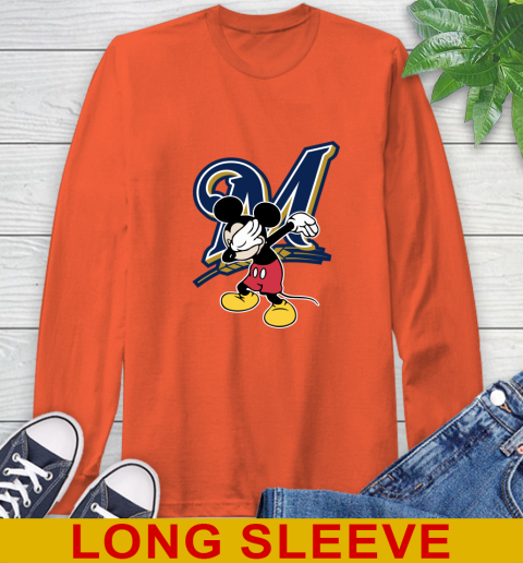 Milwaukee Brewers MLB Baseball Dabbing Mickey Disney Sports Long Sleeve T-Shirt 6 Milwaukee Brewers MLB Baseball Dabbing Mickey Disney Sports Long Sleeve T-Shirt - Image 6