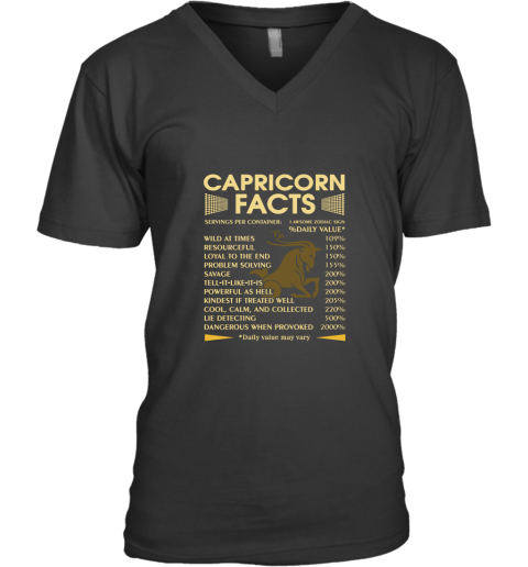 Capricorn Facts Awesome Zodiac Sign Daily Value V-Neck T-Shirt
