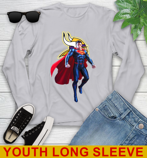 NFL Superman DC Sports Football Minnesota Vikings Youth Long Sleeve 6