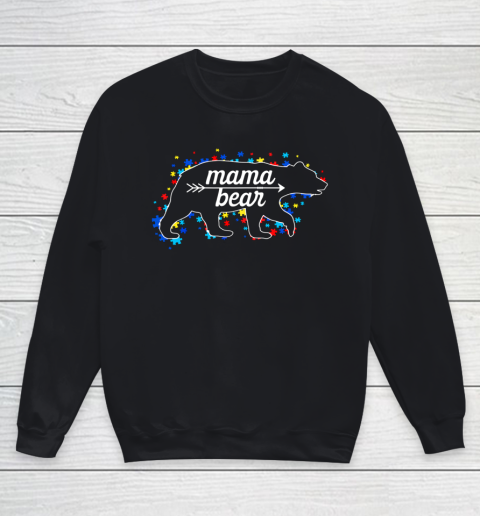 Womens Mama Bear Autism Awareness Youth Sweatshirt