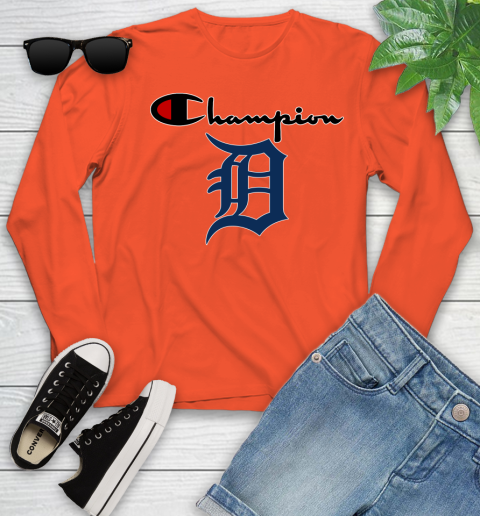 MLB Baseball Detroit Tigers Champion Shirt Youth Long Sleeve 2