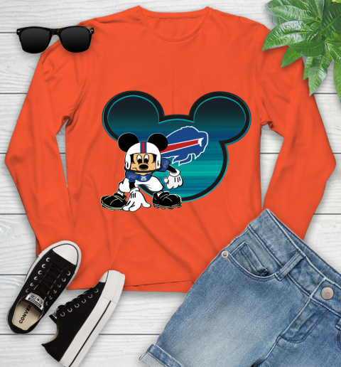NFL Buffalo Bills Mickey Mouse Disney Football T Shirt Youth Long Sleeve 4