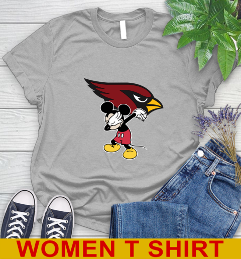 Arizona Cardinals NFL Football Dabbing Mickey Disney Sports Women's T-Shirt 5