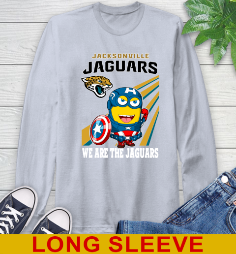 NFL Football Jacksonville Jaguars Captain America Marvel Avengers Minion Shirt Long Sleeve T-Shirt 6
