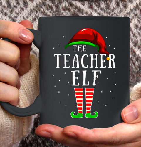Teacher Elf Matching Family Group Christmas Party Pajama Ceramic Mug 11oz