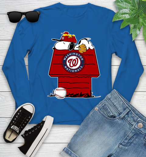 MLB Washington Nationals Snoopy Woodstock The Peanuts Movie Baseball T Shirt_000 Youth Long Sleeve 9