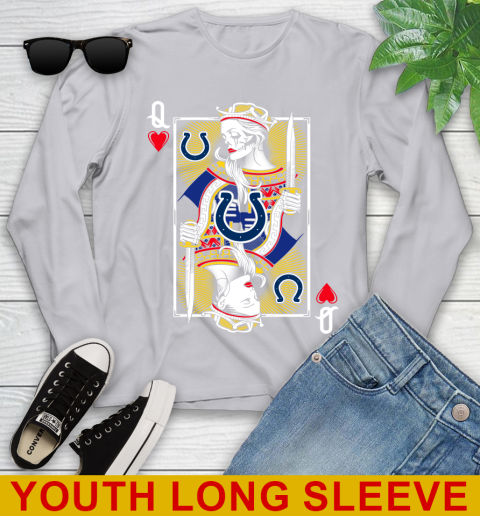 NFL Football Indianapolis Colts The Queen Of Hearts Card Shirt Youth Long Sleeve 5