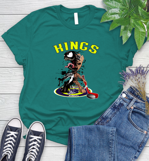 NHL Los Angeles Kings Hockey Venom Groot Guardians Of The Galaxy Women's T-Shirt 12