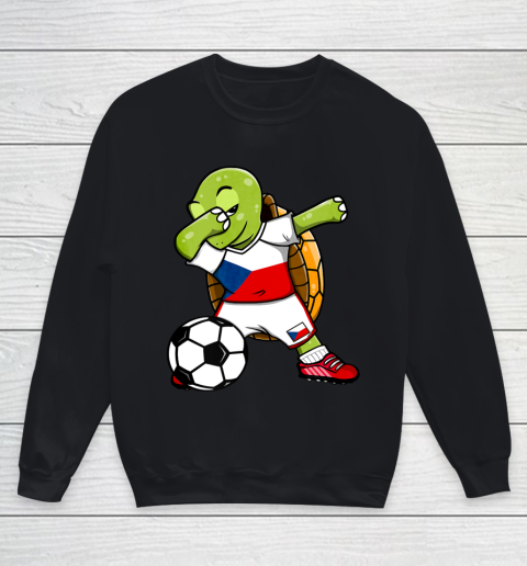 Dabbing Turtle Czech Republic Soccer Fans Jersey Football Youth Sweatshirt