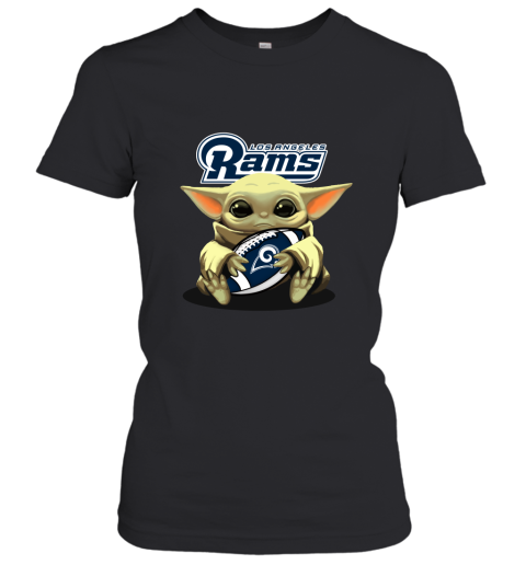 Baby Yoda Loves The Los Angeles Rám Star Wars NFL Women's T-Shirt