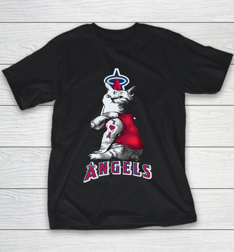 MLB Baseball My Cat Loves Los Angeles Angels Youth T-Shirt