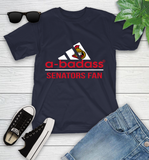 NHL A Badass Ottawa Senators Fan Adidas Hockey Sports Youth T-Shirt 2