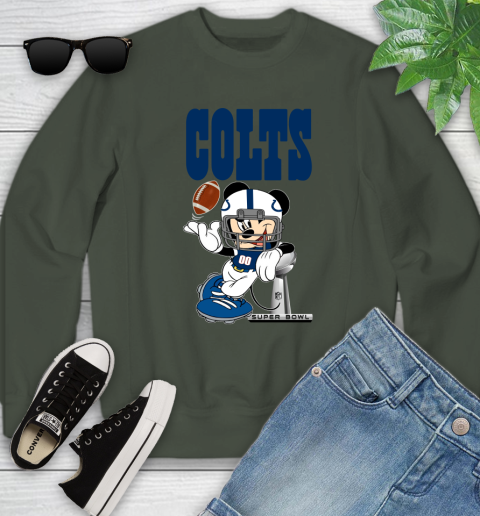 NFL Indianapolis Colts Mickey Mouse Disney Super Bowl Football T Shirt Youth Sweatshirt 10