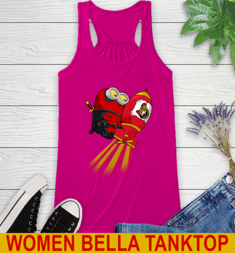 NHL Hockey Ottawa Senators Deadpool Minion Marvel Shirt Racerback Tank 6
