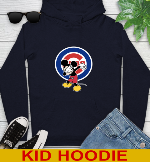 Chicago Cubs MLB Baseball Dabbing Mickey Disney Sports Youth Hoodie 4