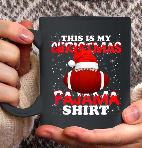 Football Christmas Gifts Santa Hat Funny Xmas Pajamas Ceramic Mug 11oz 2