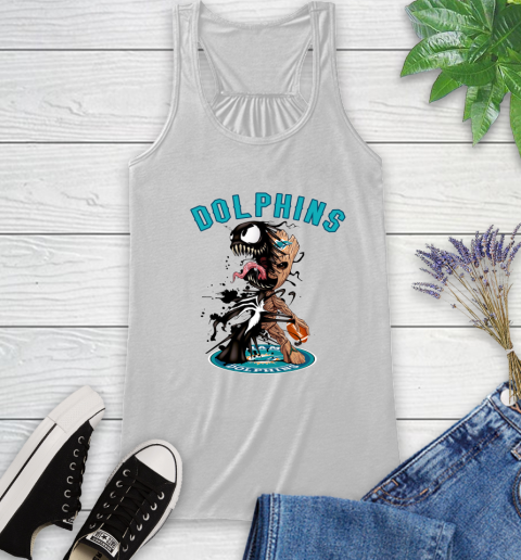 NFL Miami Dolphins Football Venom Groot Guardians Of The Galaxy Racerback Tank