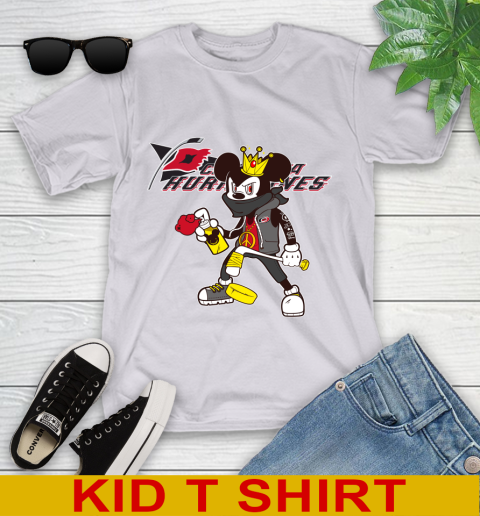 Carolina Hurricanes NHL Hockey Mickey Peace Sign Sports Youth T-Shirt 5