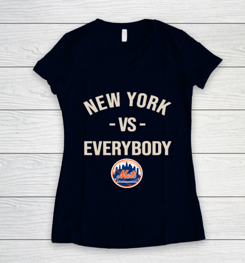 New York Mets Vs Everybody Women's V-Neck T-Shirt 2