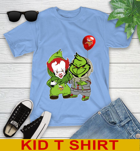 Minnesota Vikings Baby Pennywise Grinch Christmas NFL Football Youth T-Shirt 11