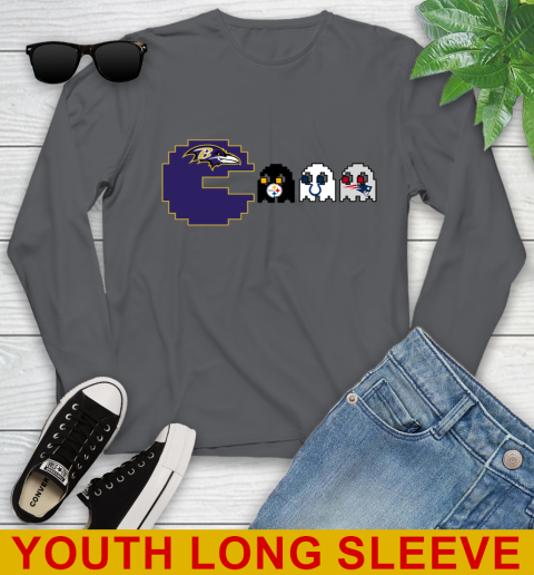 Baltimore Ravens NFL Football Pac Man Champion Youth Long Sleeve 9