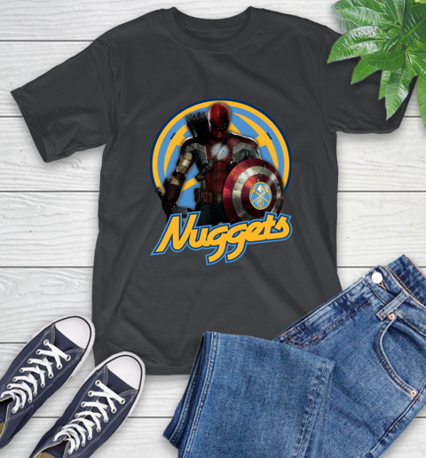 Denver Nuggets NBA Basketball Captain America Thor Spider Man Hawkeye Avengers T-Shirt 2