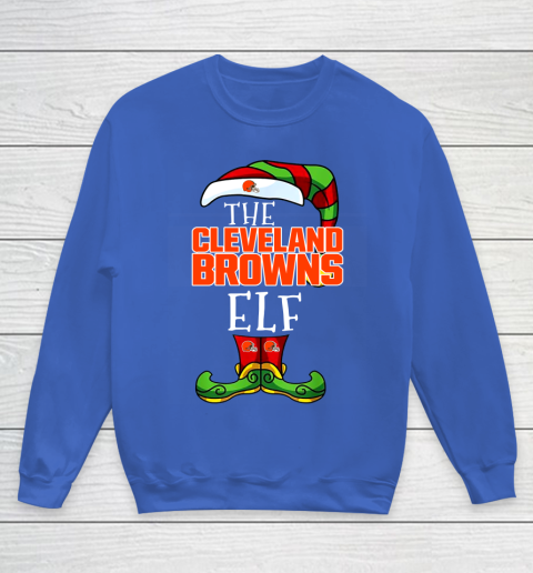 Cleveland Browns Christmas ELF Funny NFL Youth Sweatshirt 6
