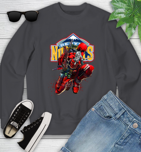 NBA Deadpool Marvel Comics Sports Basketball Denver Nuggets Youth Sweatshirt 6